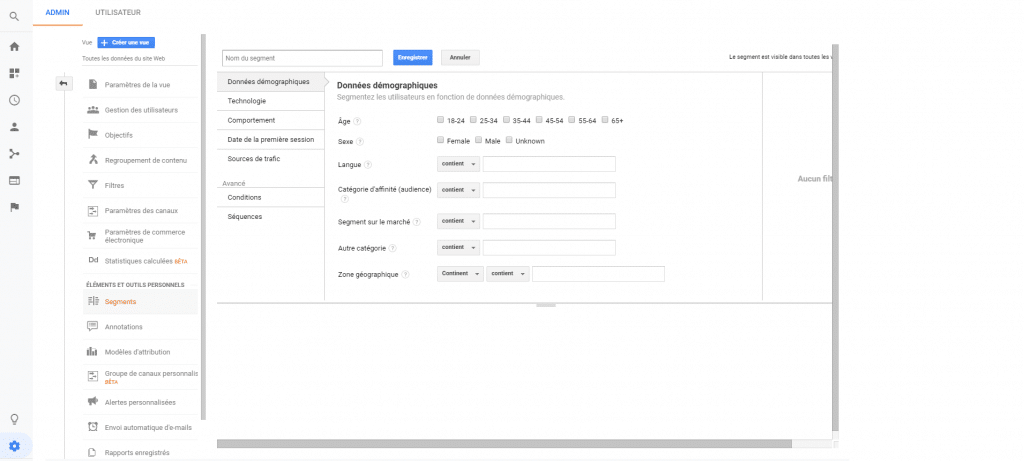 Segments Avancés SEO Analytics